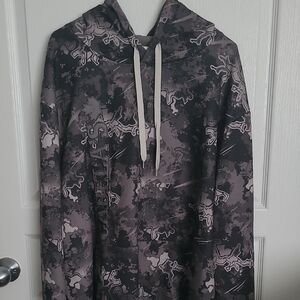 Cabela's Men's Black and Gray Camo Hoodie 2XL